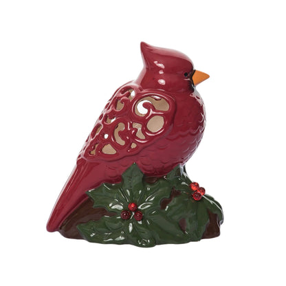 10" Red Christmas Cardinal with Holly *read description*