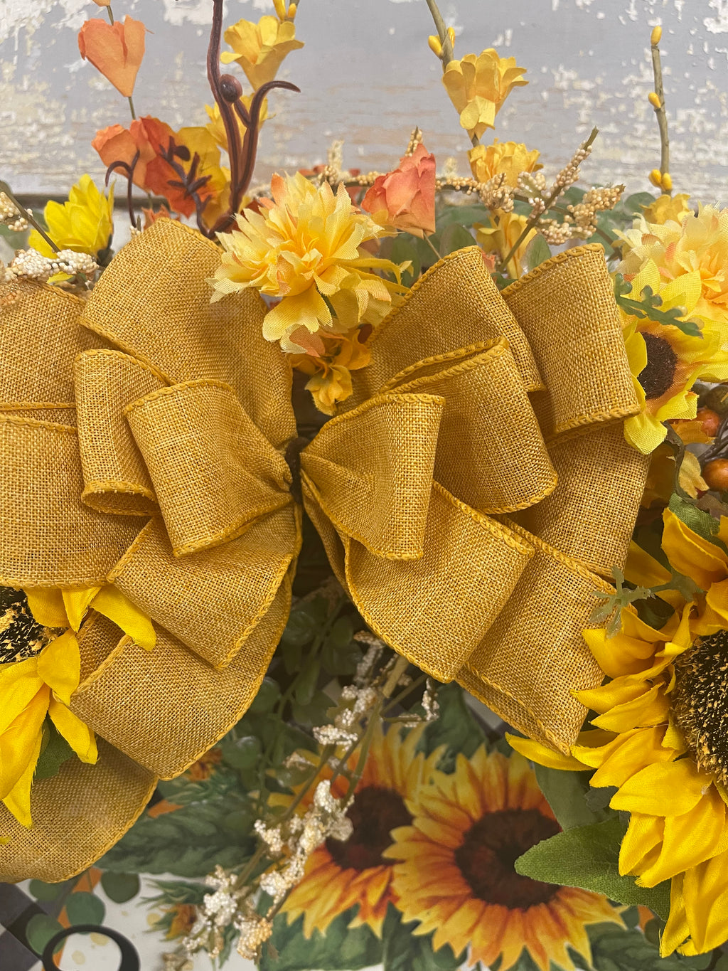 Sunflower Floral Grapevine Wreath