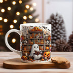 Halloween Spooky Ghost Books Mug