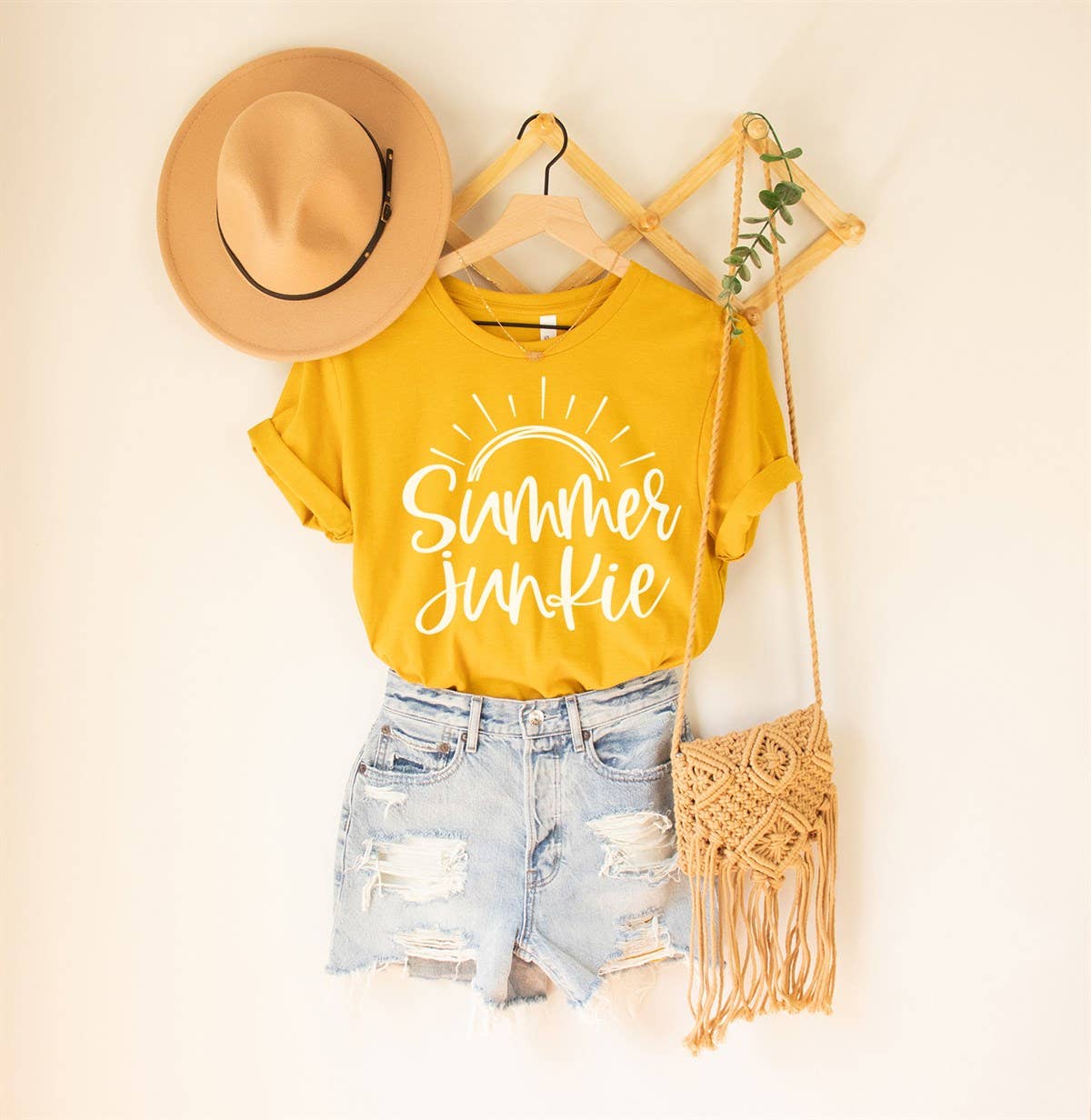 Summer Junkie Mustard Tee