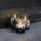 Battery Operated LED Halloween Hurricane Candles (Set of 3)