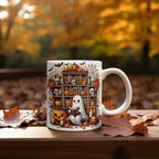 Halloween Spooky Ghost Books Mug