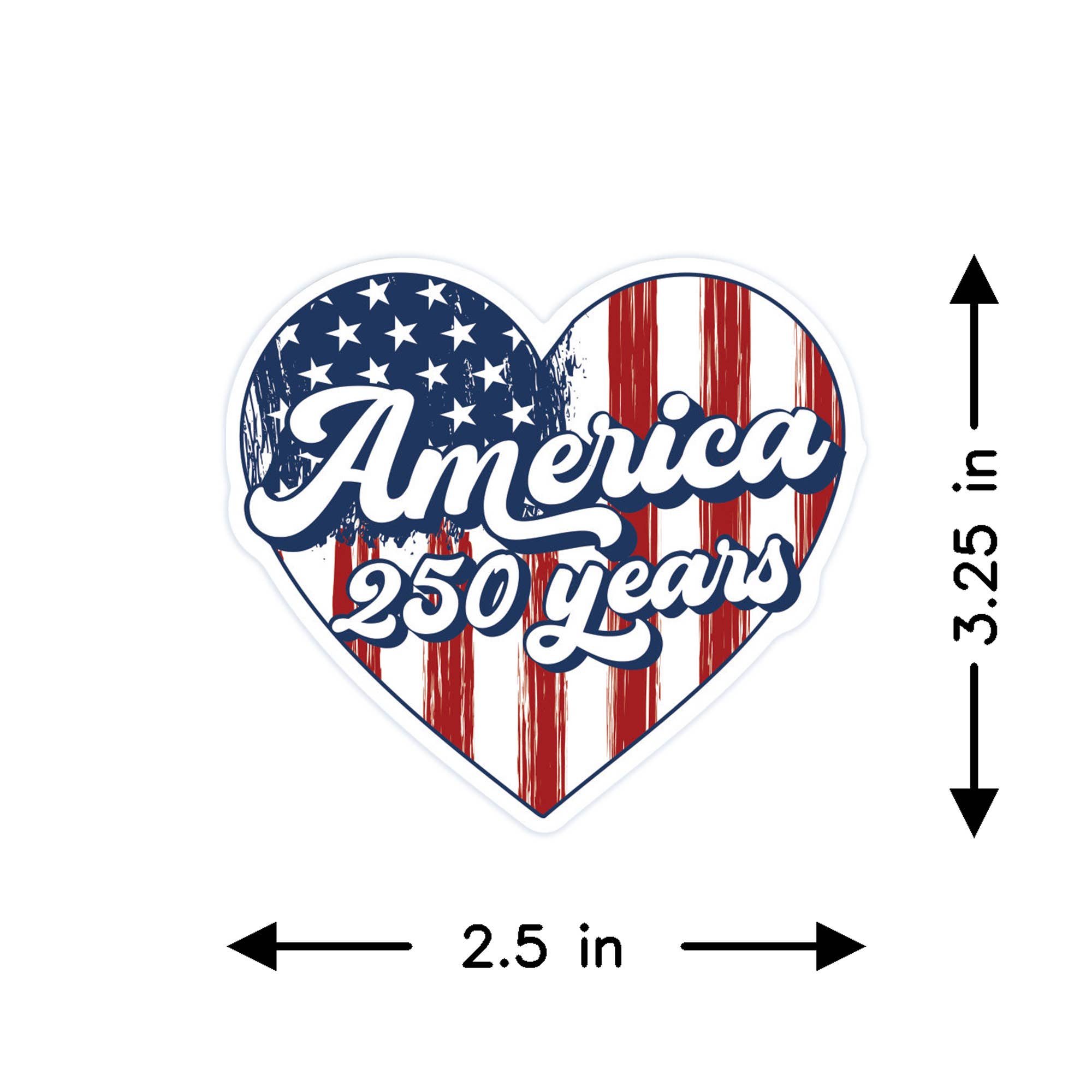 America 250 Years Heart - Stickers