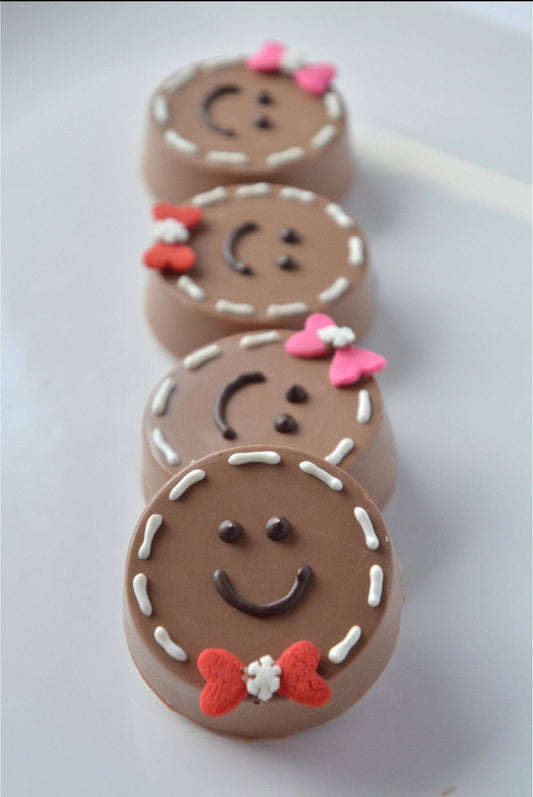 Gingerbread Face Chocolate Covered Oreos