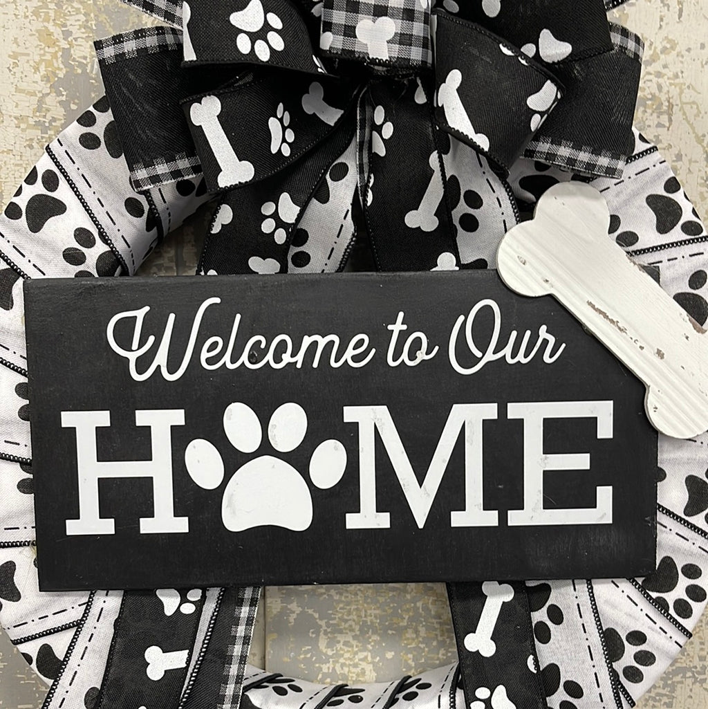 Dog Ribbon Wrapped Wreath