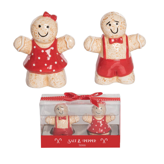 Dolomite Gingerbread Couple Salt & Pepper Shakers Set