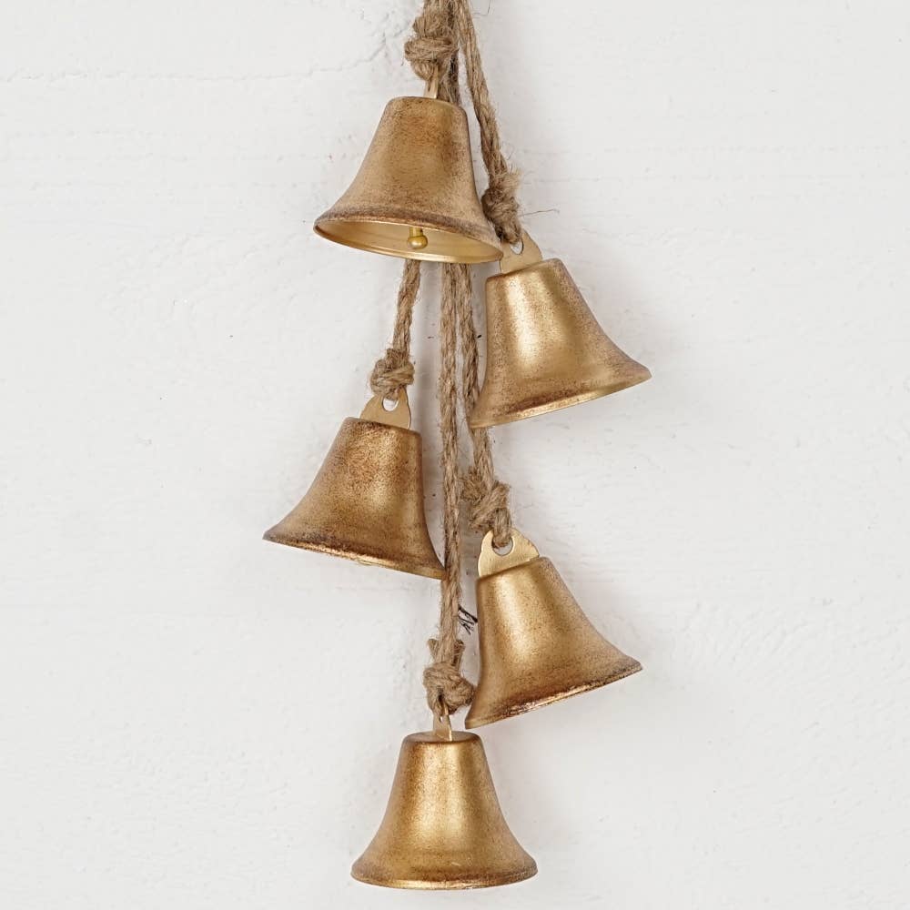 Vintage Gold Mini Liberty Bell String x5