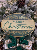 Green and Gold Christmas Wreath
