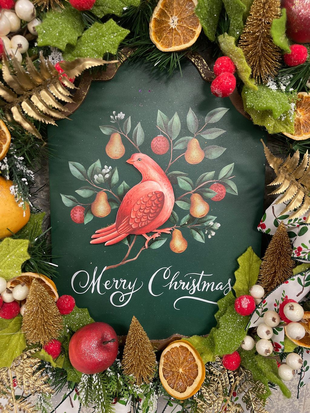 Partridge in Pear Tree Christmas Wreath