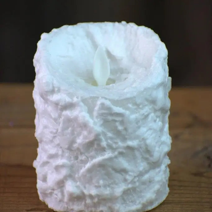 Bumpy White Moving Flame LED Candle