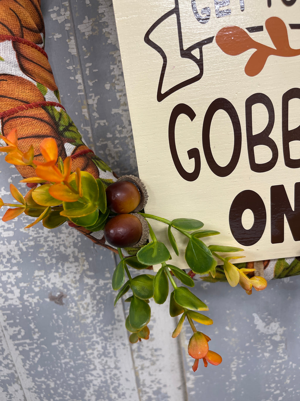 Ribbon Wrapped Thanksgiving Wreath