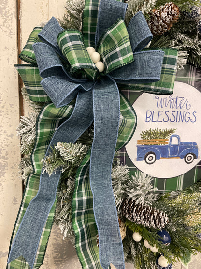 Blue Truck Winter Wreath