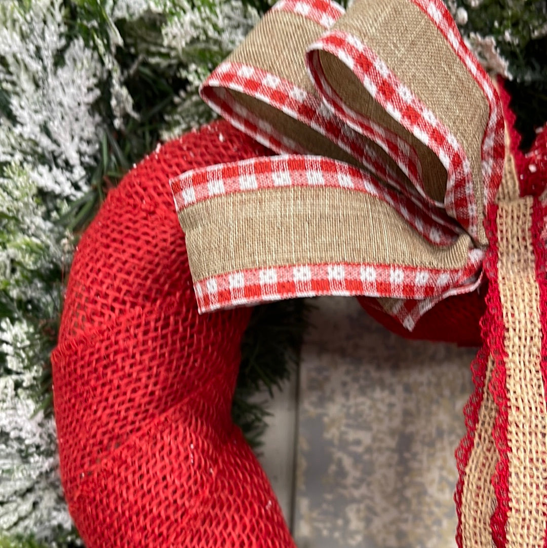 Winter Valentine Snowy Pine Wreath