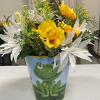 Summer Frog Bucket Floral Arrangement