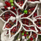 Whimsical Tartan Plaid Christmas Wreath