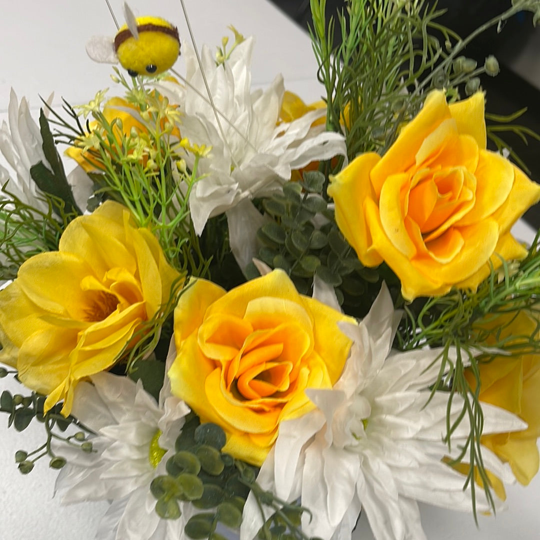 Summer Frog Bucket Floral Arrangement