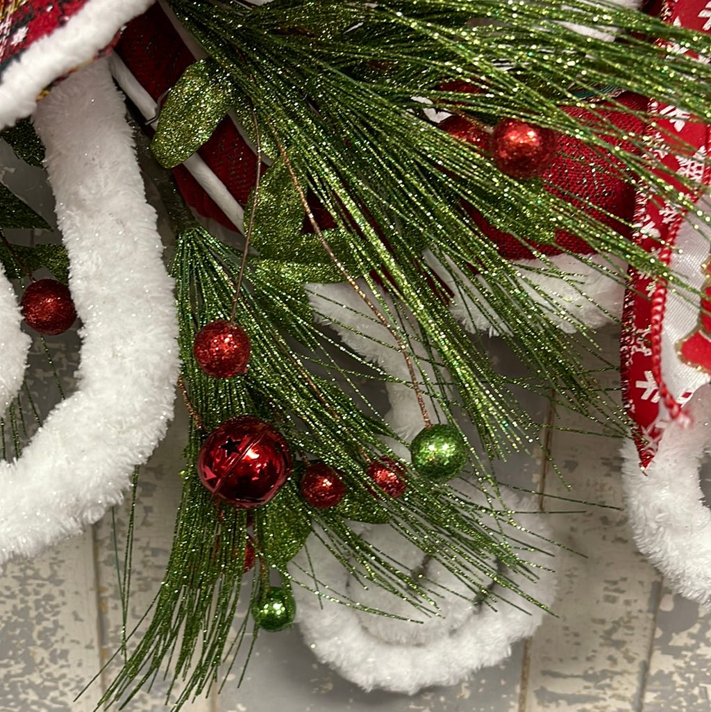 Whimsical Tartan Plaid Christmas Wreath