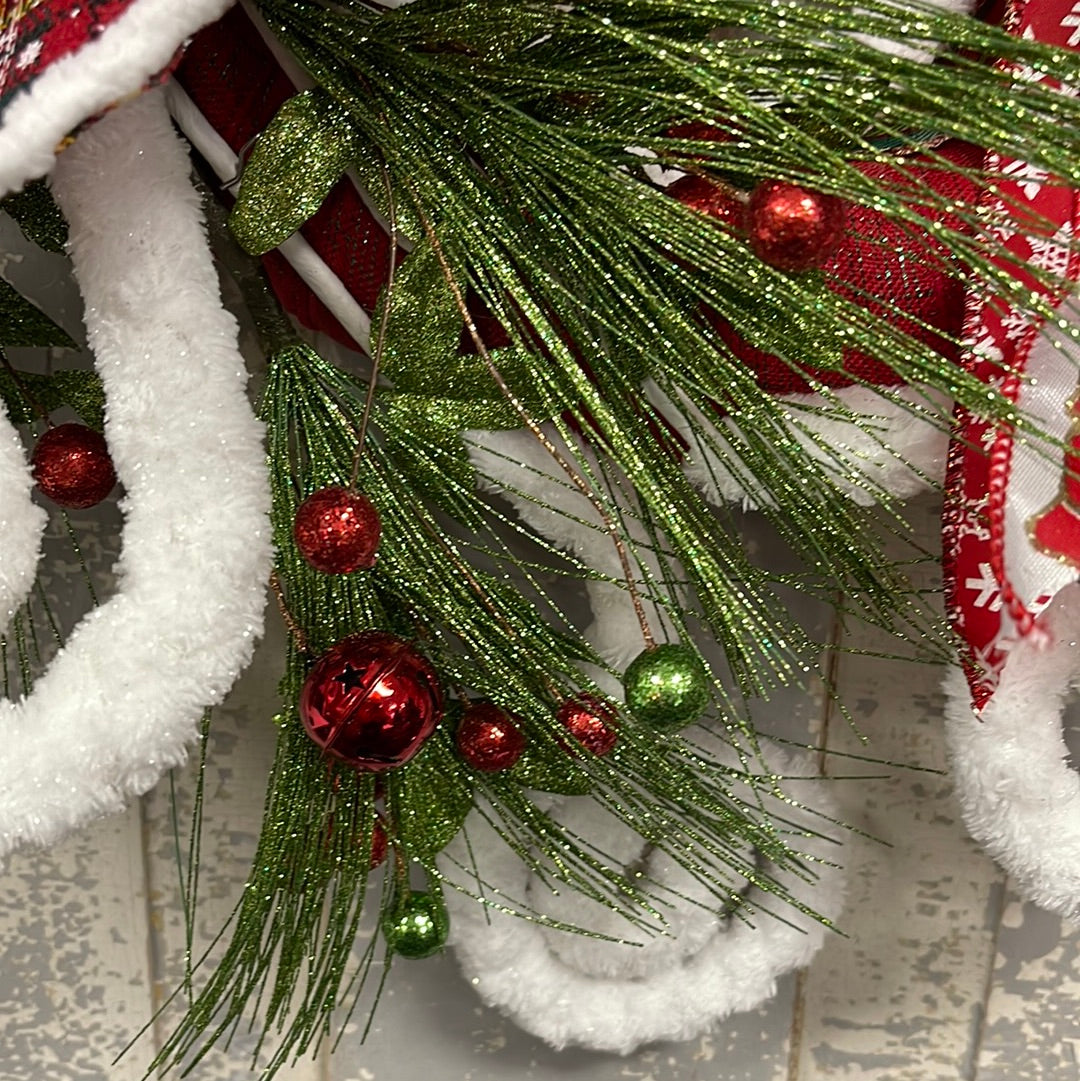 Whimsical Tartan Plaid Christmas Wreath