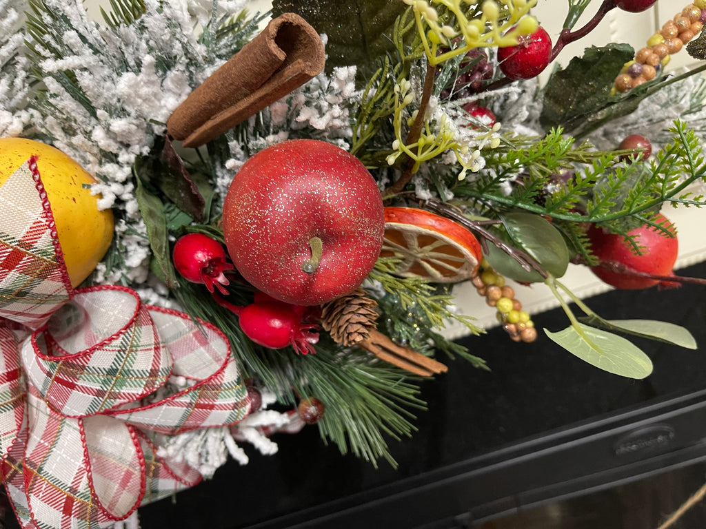 Christmas Fruit Candleholder with Bow