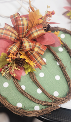 Polka Dot Burlap Pumpkin Doorhangers