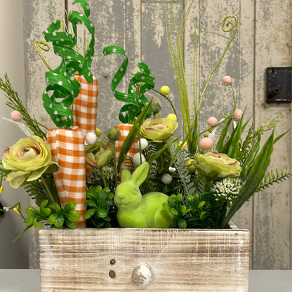 Green Velvet Bunny Centerpiece