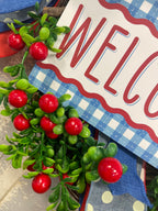 Summer Cherry Wreath with Bow
