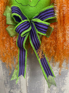 Green and Purple Halloween Witch Wreath
