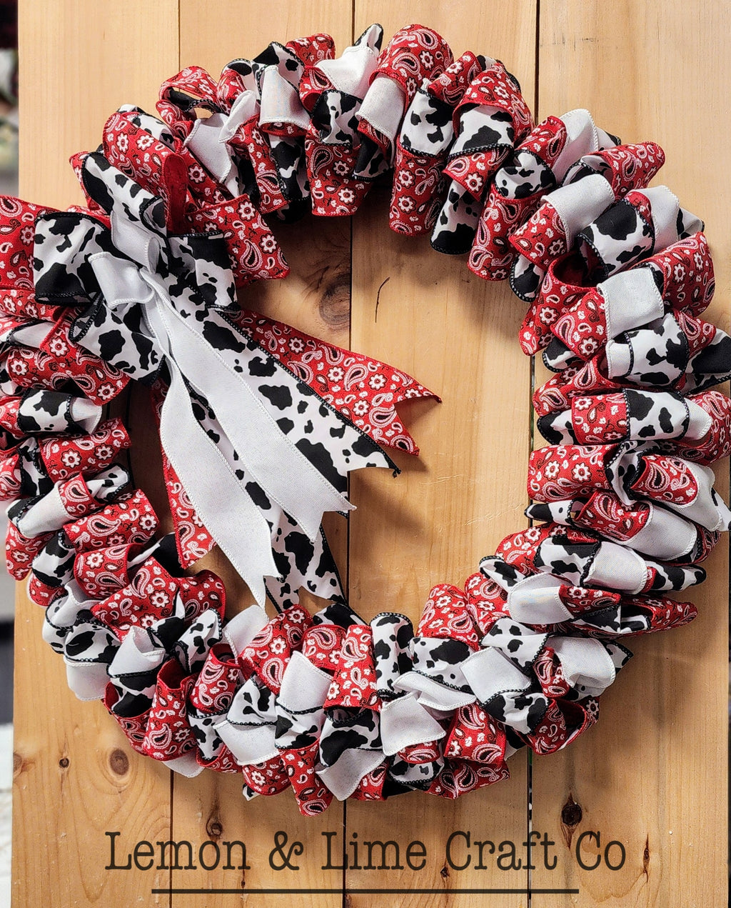 Cowprint Bandana Ribbon Wreath