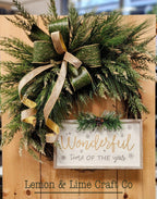 Gold and Green Pine Grapevine Wreath