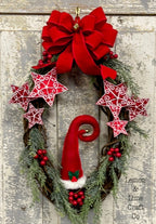 Santa Elf Hat Grapevine Wreath
