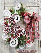 Whimsical Tartan Plaid Christmas Wreath