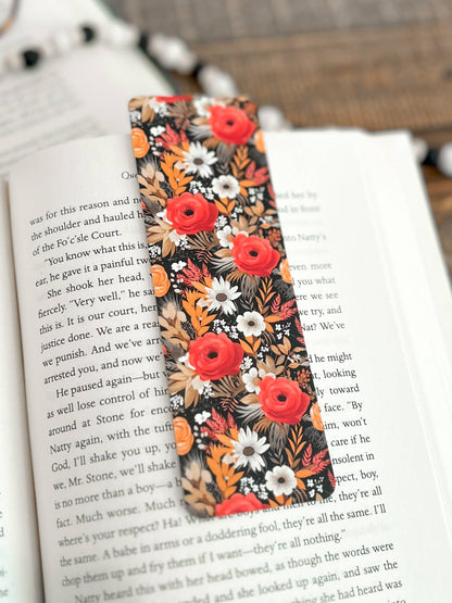 Rust Floral Bookmark