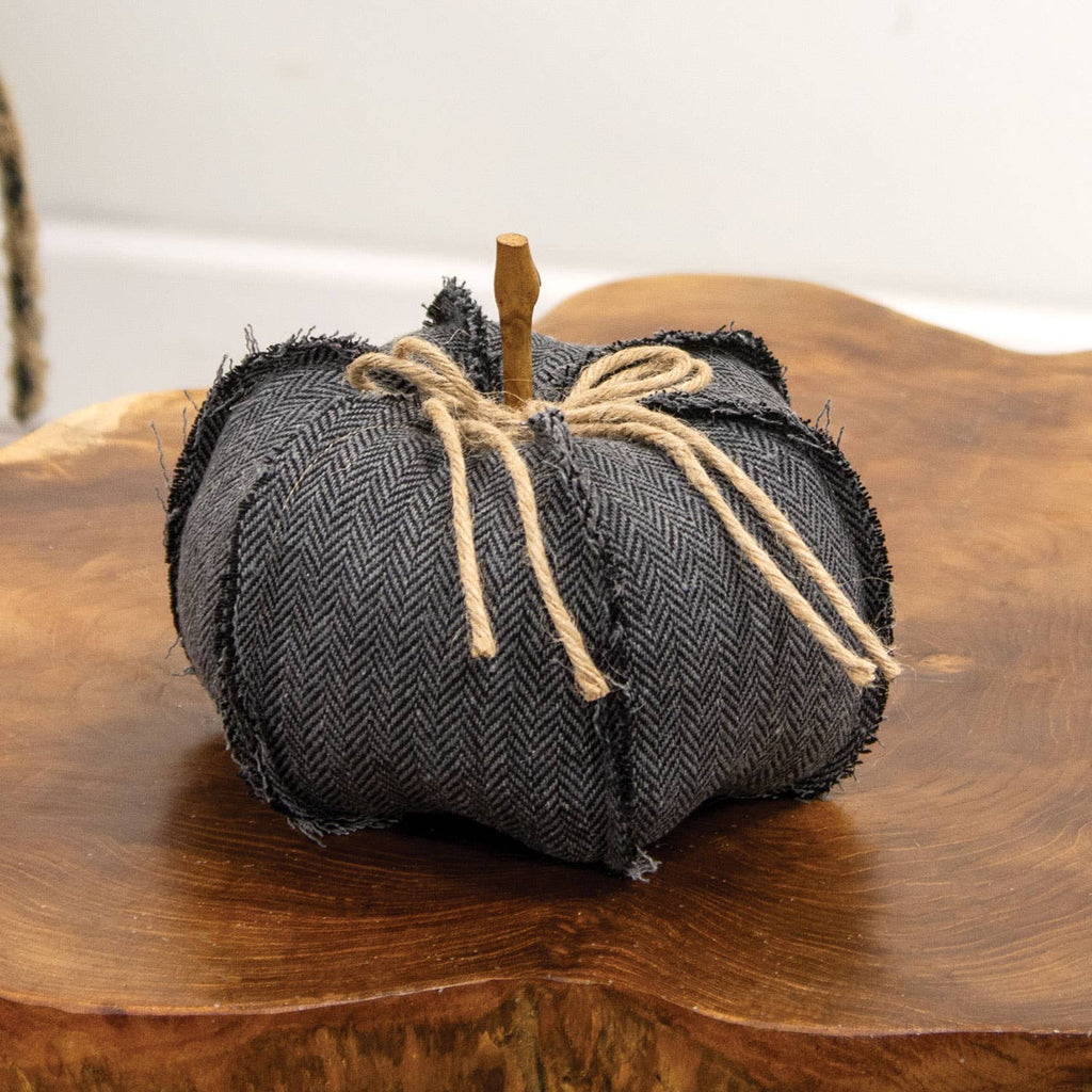 Dark Gray Chevron Pumpkin - Large