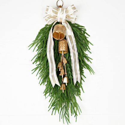 Vintage Gold Silo Bell with Jute Loop