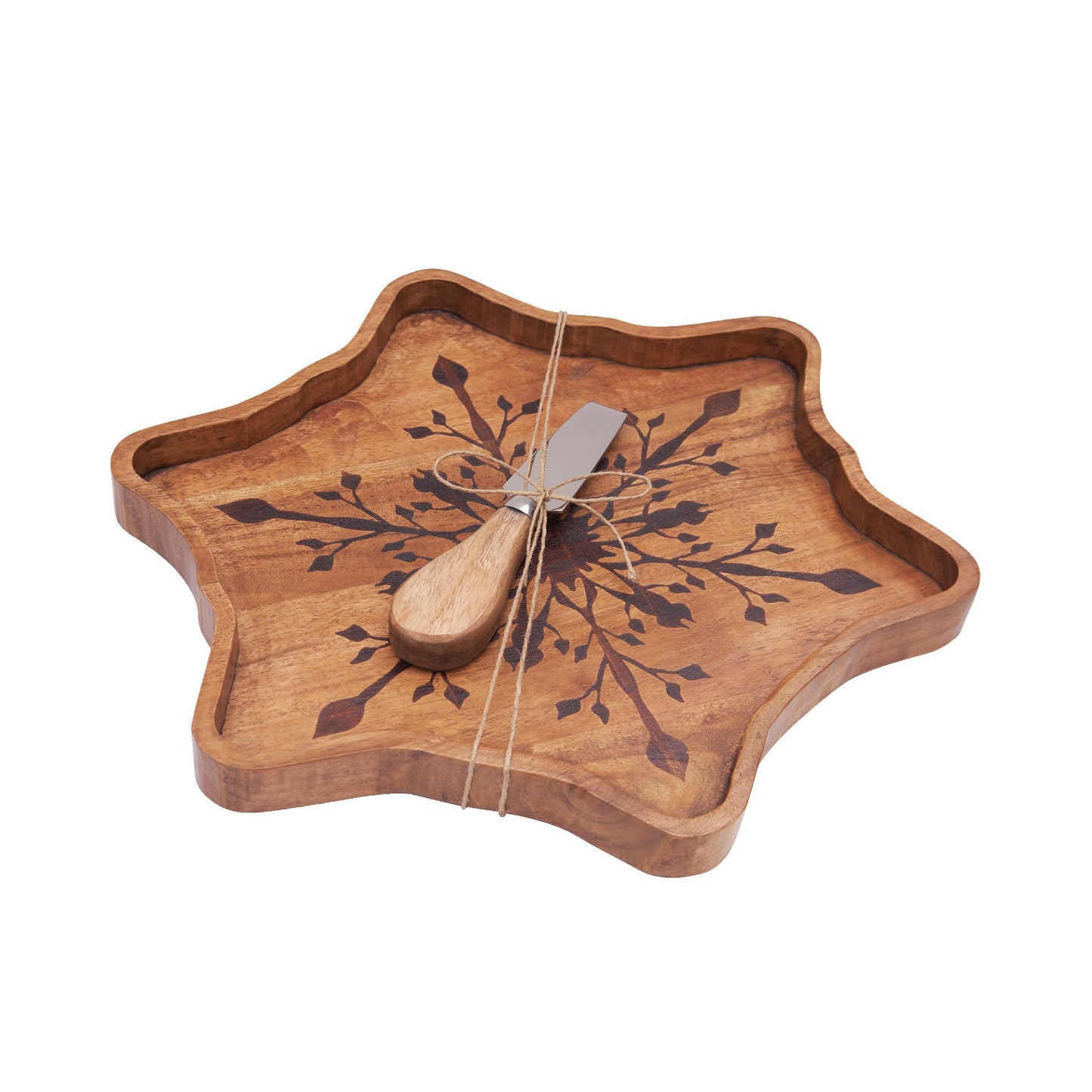 Christmas Snowflake Charcuterie Serving Board With Spreader