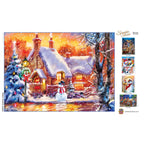 Sparkle & Shine - Snowman Cottage 500 Piece Glitter Puzzle