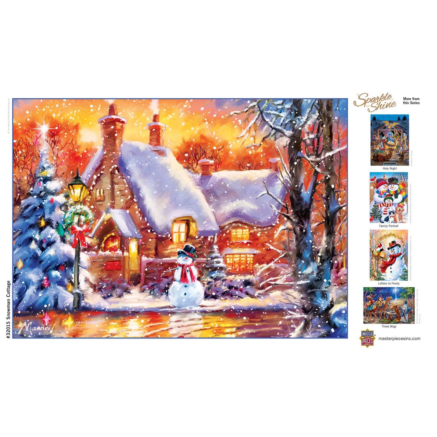 Sparkle & Shine - Snowman Cottage 500 Piece Glitter Puzzle