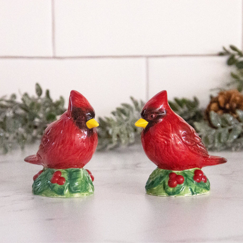 Cardinal and Holly Salt & Pepper Shakers