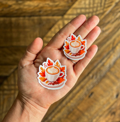 Fall Coffee Vinyl Sticker, Pumpkin Spice Latte