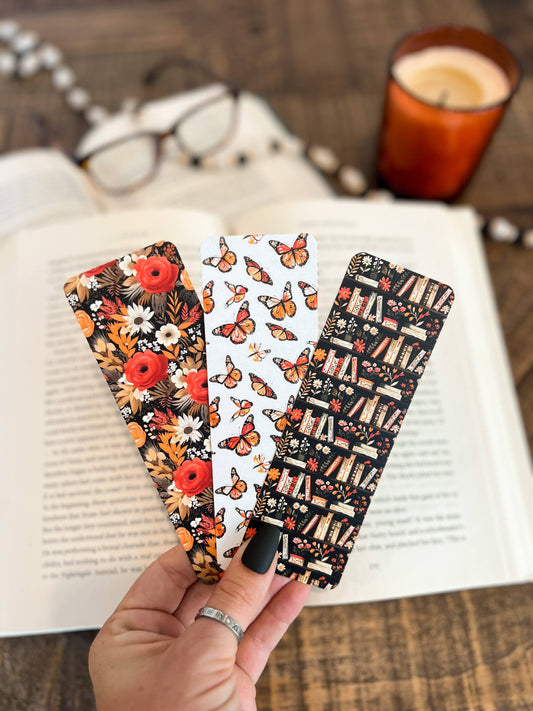 Rust Floral Bookmark