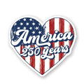America 250 Years Heart - Stickers