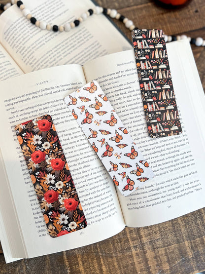 Rust Floral Bookmark