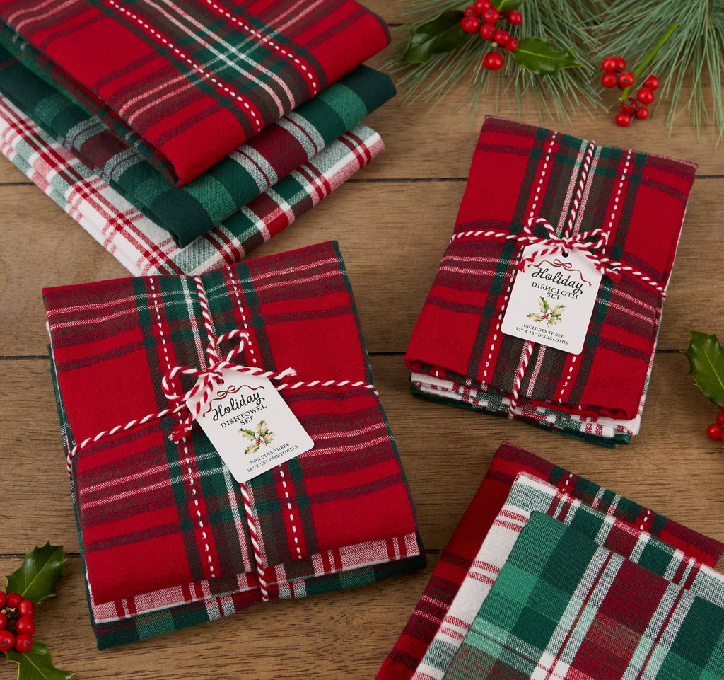 Christmas Plaids Essentials Dishcloth Set of 3