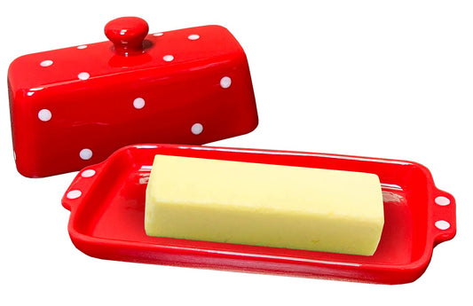 Mushroom Polka Dot Butter Dish