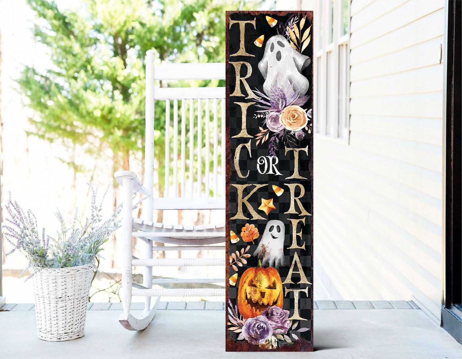 48in Trick or Treat Halloween Porch Sign