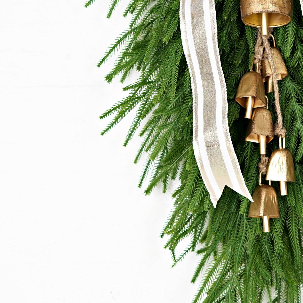 Vintage Gold Silo Bell with Jute Loop