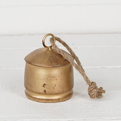Vintage Gold Silo Bell with Jute Loop