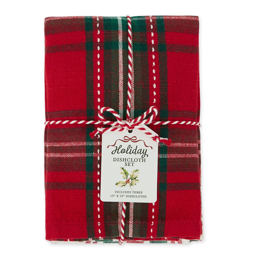 Christmas Plaids Essentials Dishcloth Set of 3