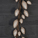 5ft Glitter Pinecone Garland-Champagne