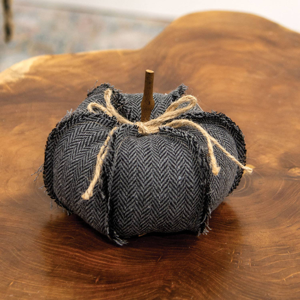 Dark Gray Chevron Pumpkin - Medium